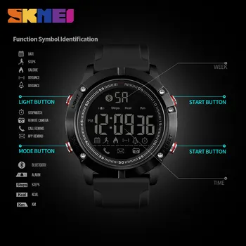SKMEI 1425 Mand Mænds Bluetooth Håndled Ure Smart Digitalt sportsur Kalorie Beregning Ring Påmindelse Relogio Masculino