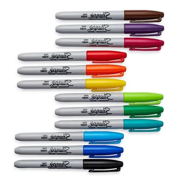 Nyt 12/24 Pc ' Sæt Sanford Brændt Olie-Markøren Penne Farvede Markører Art Pen Permanent Farve, tusch Kontorartikler 1mm Nib