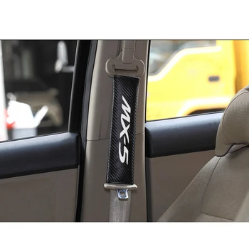 2stk PU-materiale-carbon-fiber struktur Mode Bilens Sikkerhedssele Dække Bil sikkerhedsseler skulder Pads Til Mazda MX5