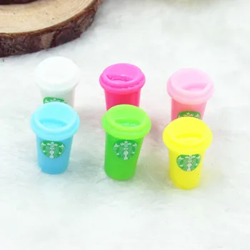 30stk/masse kawaii harpiks kop kaffe harpiks cabochons tilbehør, mix farver