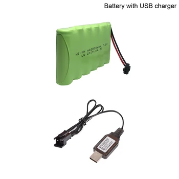 7.2 v 2800mah NIMH Batteri og USB Oplader 5in1 kabel sæt for RC toy Bil, Båd PISTOL TANK Lastbil Tog RC toy model 7,2 v Batteri