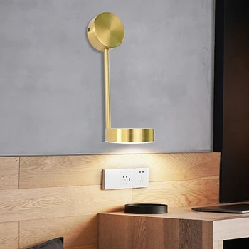 Minimalisme DIY Led indendørs væglamper 9W Bronze Væggen belysning Op og ned 350 grad justeret Til soveværelse/sengen/Midtergangen/Readroom