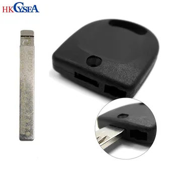 HKCYSEA 10stk Metal Graveret Linje Li-Shi Skala Klipning Tænder Blank Uncut Bil nøgleblad med Universal Sag til VW/Fiat/Kia
