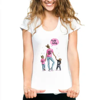 Mors Kærlighed T-shirts til Kvinder, Mødre og Duaghter Hvid T-shirt til Sommeren Korte Ærmer Kvindelige T-shirts Top 2019 Mode T-Shirt