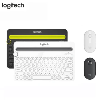 Logitech K480 Bluetooth Trådløs Mus og Tastatur Sæt Multi-Device Tastatur med Telefonen Holder Slot til Windows, Mac OS, iOS Android