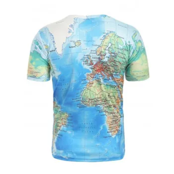 T-shirts sjove 3d-t-shirt 2017 hip hop Mode Herre Cool World Map sjove 3D-Print T-Shirt Sommer Tøj Toppe, t-Shirts Z0424