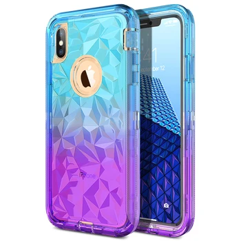 Farverige Gradient hard case til iPhone X XS Max 8 7 6 Plus Telefonen Tilfælde Dække Boliger Beskyttende Fundas Coque til iPhone 8 7 Plus