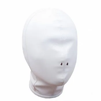 Læder Full Face-Maske-Næse Huller Åndbar Sele, Unisex Cosplay Hætte,Med Hovedet Bundet Begrænsninger