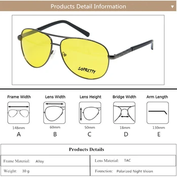 TAC Polariseret Mænd Kvinder Night Vision Kørsel Briller , Solbriller, Beskyttelsesbriller, der Driver Gul Sol Briller UV400 A29