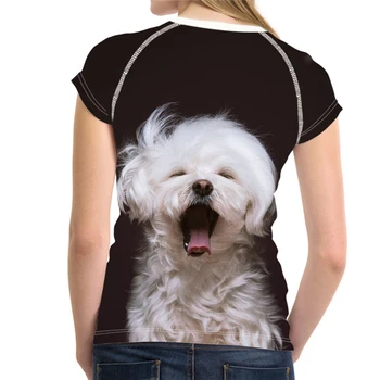 MOZOEYU Dejlige 3D Maltesiske Dog Kvinder Sommeren Korte T-Shirts Mode Brand Fitness T-shirts Streatwear Harajuku-Shirts Tøj