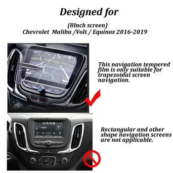 8 Tommer For Chevrolet Equinox Volt Malibu 2016-2019 Bil GPS Navigation Hærdet Glas Skærm Protektor Auto Interiør Tilbehør