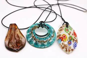3PCS Forskellige Former Murano Glas Halskæde Smykker Mode Smykker Vedhæng Vedhæng