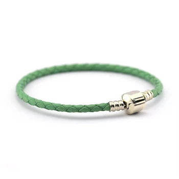 CKK 925 Sterling Sølv Grøn Enkelt Dobbelt Charme Læder Armbånd Armbånd til Kvinder Pulseira Sølv 925 Smykker