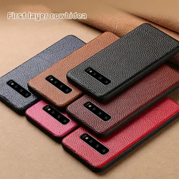 Ægte Læder Phone Case for Samsung Galaxy S10 S21 S20 Ultra S20 FE S8 S9 Plus A31 A50 A71 A51 Note 20 Ultra 10 9 Plus M31