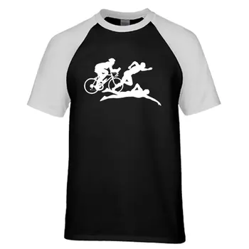 2020 Nye herre T-Shirt Sjove Triathlon Sports udskriver Casual Løs Smuk raglan Short Sleeve O Hals Bomuld Mænd Tee Shirts Toppe