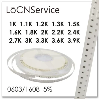 LoCNService 0603 J 5% 5000pcs 1K K 1.1 1.2 K K 1.3 1.6 1.5 K K 1.8 K 2K 2.2 K 2.4 K 2.7 K 3K 3.3 K 3.6 3.9 K Ksmd 1608 modstand OHM