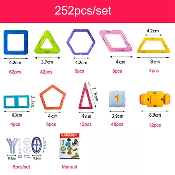 ZUUTON 252pcs Mini Magnetiske Designer-byggesæt Model & Bygning Toy Plast Magnetiske Blokke Pædagogisk Legetøj For Børn