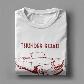 Thunder Road T-Shirts Til Mænd Springsteen Rock Musik Guitar Korte Ærmer Vintage Tee Shirt I Bomuld Tøj Gave Ide T-Shirt
