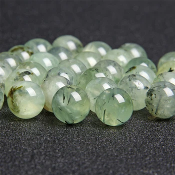 Top Kvalitet, Naturlige Sten Grøn Prehnites Perler, Runde, Glatte Løs Gem Stone Bead 6 8 10 mm for DIY Smykker at Gøre 15.5