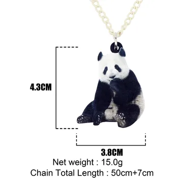 WEVENI Akryl Glade Kinesiske Panda Halskæde Vedhæng Kæde Choker Animationsfilm Smykker Til Kvinder, Piger Billige Børne Gave Bijoux Engros
