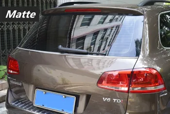 Rustfrit stål bagpanel trim panel kuffert bagruden glas lys øjenbryn trim for VW Volkswagen Touareg 2011-2017