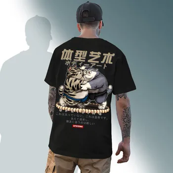 Mænds fashion old man udskrivning kortærmet t-shirt i kortærmet T-shirt afslappet high street T-shirt street tøj fat cat sumo
