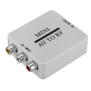AV For RF Video Converter Holdbar Praktisk Multi-funktionelle Klassiske HD Video Adapter Støtte RF 67.25/61.25 MHz Forstærker