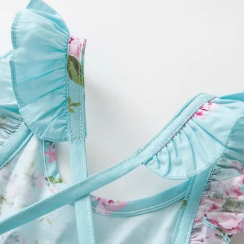AiLe Kanin Baby Piger Dress Mærke Sommer Beach Style Blomster Print Part Backless Kjoler For Piger Årgang Lille Barn Tøj