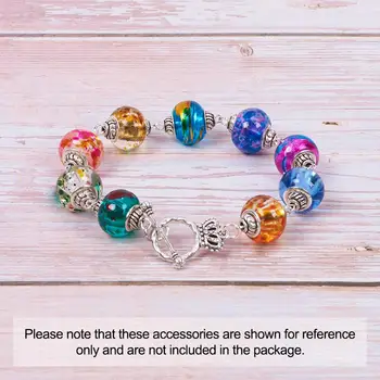1Bag Rondelle Glas Europæiske Perler, Stort Hul Spacer Perler, Fit Armbånd, Halskæde til gør det selv Smykker at Gøre Tilbehør Blandet Farve