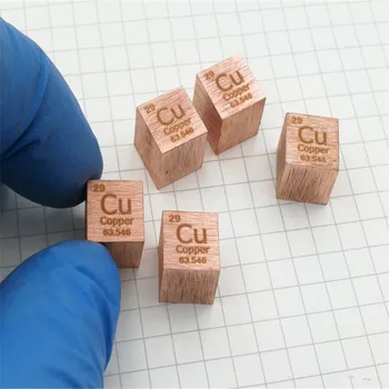 Kobber Cubic Metal Kobber Periodiske Tabel Cube 10mm 8,9 g Cu 99.95