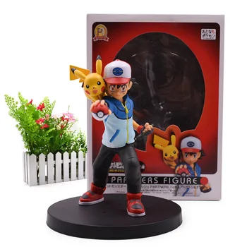 Anime Pokémon Ash Ketchum Partnere PVC PVC Figur Action Figur Samling Model Julegave Legetøj For Børn, 12 CM