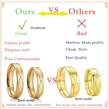 Alliance Elsker smykker til Mænd og Damer vielsesringe til mænd og kvinder, guld farve løfte om ægteskab par ring