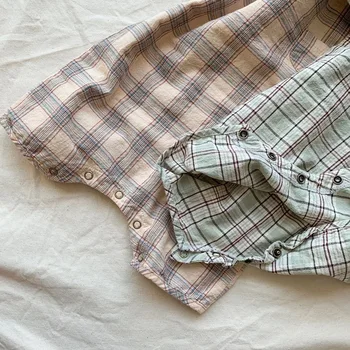 2020 New Spring Baby Sparkedragt Drenge Plaid Jumpsuits Søde Piger Romper Spædbarn Tøj Baby Tøj