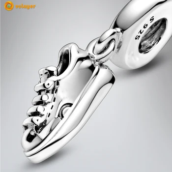 Volayer 925 Sterling Sølv Perler Sneaker Sko Dingle Charms passer Oprindelige Pandora Armbånd til Kvinder smykkefremstilling Gave