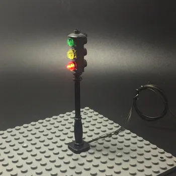 LED gade trafik signal lys i lego city serien Mursten/gade sæt Model