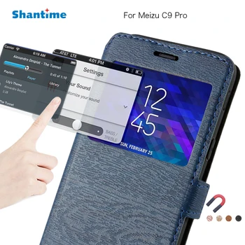 Pu Læder Telefon Pose Tilfældet For Meizu C9 Pro Flip Case Til Meizu C9 Pro Vindue Bog Tilfælde Soft Tpu Silicone Bagcoveret