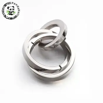 6stk Rustfrit Stål Sikrings-Ring Vedhæng til Smykker DIY, 37.5~38x21mm ring: 12~21x2~3 mm, indre diameter: 8mm og 17,5 mm