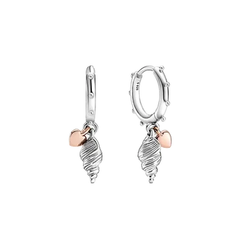 2020 Sommeren Nye Sterling Sølv 925 Øreringe Hjerte og Conch Shell Øreringe passer Oprindelige 3mmBracelets Kvinder DIY Smykker