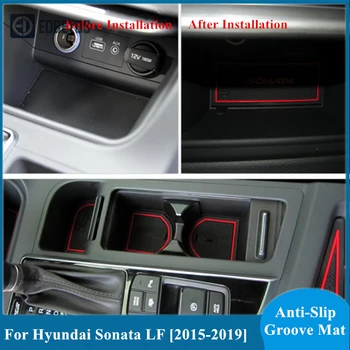 For Hyundai Sonata LF Gate Slot Anti Slip Mat Anti-Slip Døren Groove Pad boligindretning Car-Styling Acccessories-2019