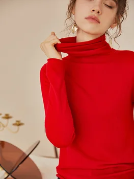 SuyaDream Kvinde Farve Uld sweater i Uld Rullekrave Pullovere Solid Basic Trøjer 2020 Falde Vinter-Shirts