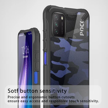 Rzants for Xiaomi POCO M3 Tilfælde [Camouflage Militære] Funda Coque Stødsikkert Silikone bagcoveret