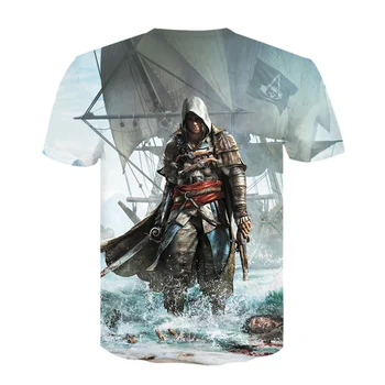 Summer Harajuku-T-shirt-3D Print Assassin Creed kortærmet Bomulds-tshirt Casual Mænds Shirt med Cool Streetwear Tøj toppe