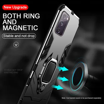 Pansrede finger ring beslag phone case for Samsung Galaxy S20 FE 4G 5G S 20 Plus Note 20 Ultra Note20 magnet bil dækning på S20fe