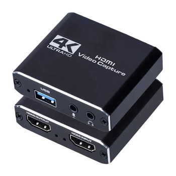 HDMI HD Video Capture-Kort, USB-Capture Kort Spil Live tv-station Mikrofon OBS Live-Optagelse af tv-udsendelser Max 4K