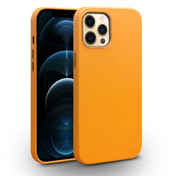 QIALINO Ægte Læder Magnetic Telefon Tilfældet for iPhone12 Pro Max Anti fall Fashion Luksus Ultratynde Tilbage Dække for iPhone12 mini