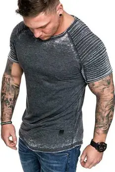 Mænd T-shirt Solid kortærmet O Hals Fashion Passer til Sport, Fitness Bodybuilding Casual Uddannelse Muskel Tungt Sport Tee 3XL