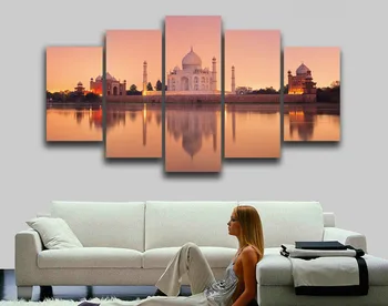 2016 Salg Cuadros Høj Kvalitet ! Taj Mahal Billede, Maleri På Lærred Bybilledet Bygning Til Væg-Værelses Hjem Indretning Print Kunst
