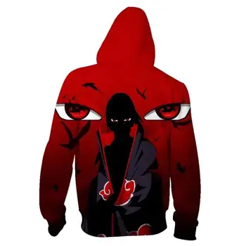 Uzumaki Jakke Uchiha Sasuke Akatsuki Boruto Naruto Hættetrøjer Mænd Harajuku 3D-Hoody Lynlås Hætteklædte Sweatshirts Fashion Streetwear