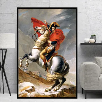 Franske Jacques-Louis David Napoleon Lærred Print Kunst Væg Billeder Plakat Lærred Oplag Malerier Hjem Dekoration