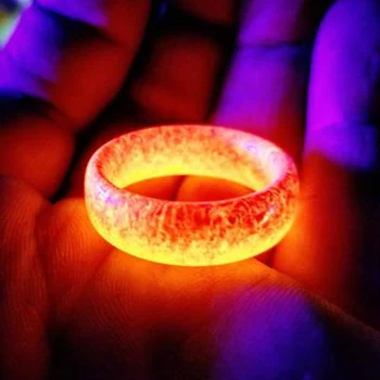 HIYONG Nye Design Lysende Lilla Blå Harpiks Ring Glødende I Mørket, Bryllup, Engagement Ringe Til Kvinder, Mænd Smykker Gave